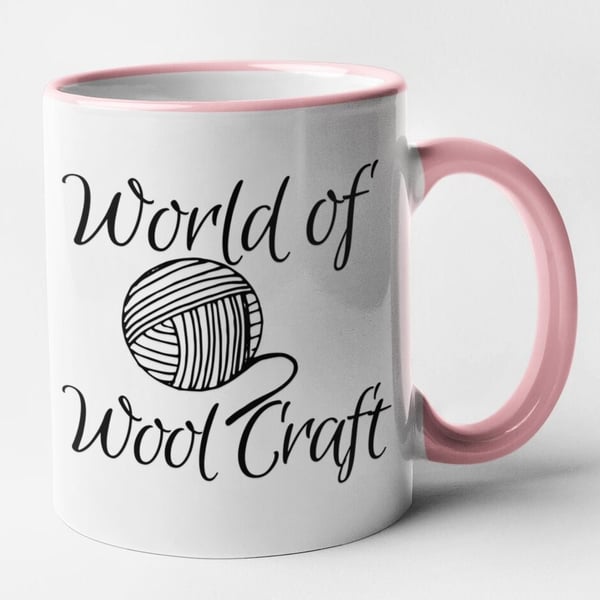 World Of Wool Craft Mug Funny Novelty Knitting Joke Coffee Cup Present For Nan 