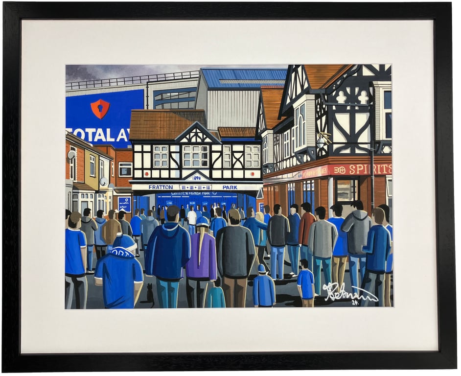 Portsmouth F.C, Fratton Park, Framed Football Art Print. 20" x 16" Frame Size