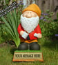 Garden Gnome: Custom Personalised Gift Present Dad Mum Son Grandad Gardener