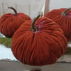 Velvet pumpkin decor, Autumn statement decor, vintage velvet pumpkin
