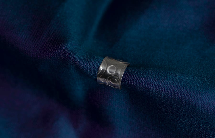 Chunky Sterling Silver ear cuff "Circles5"