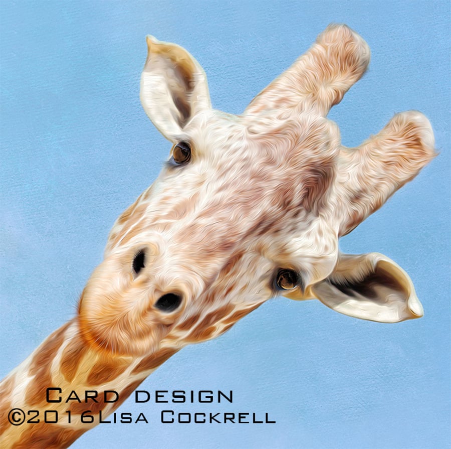 Exclusive Handmade Giraffe Hello Greetings Card