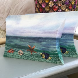 Seascape scene pillow box gift box