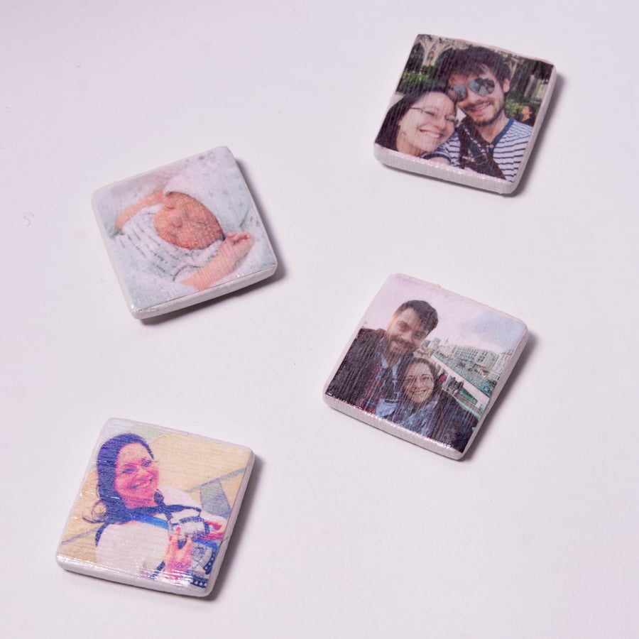 Clay photo tile magnets, decoration, trinket, magnet, personalised