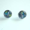 Dichroic glass stud earrings