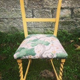 Beautiful Antique vintage carved heart chair in Miss Mustard Seed Milk Paint 