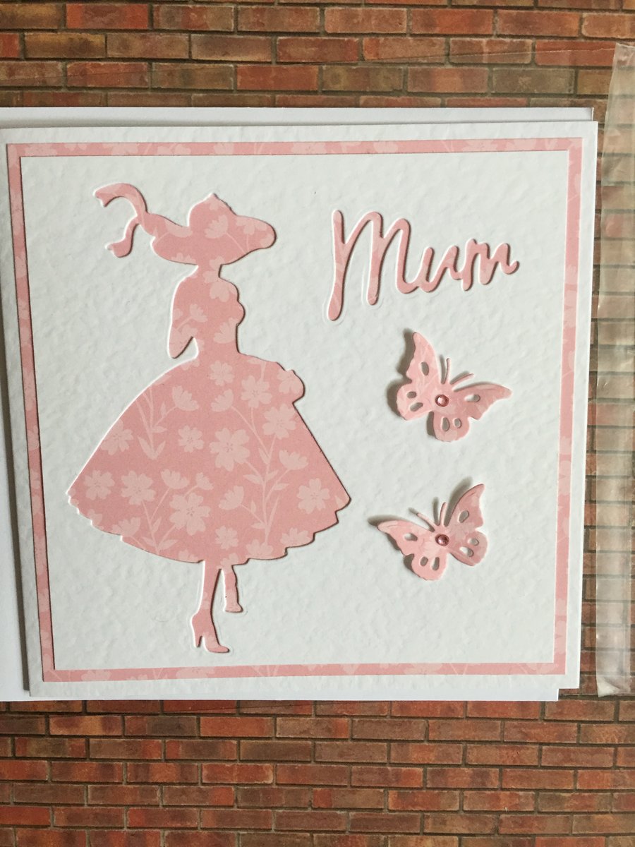 Handmade mum card, greetings card. 