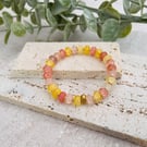 Glass bead charm bracelet