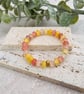 Glass bead charm bracelet