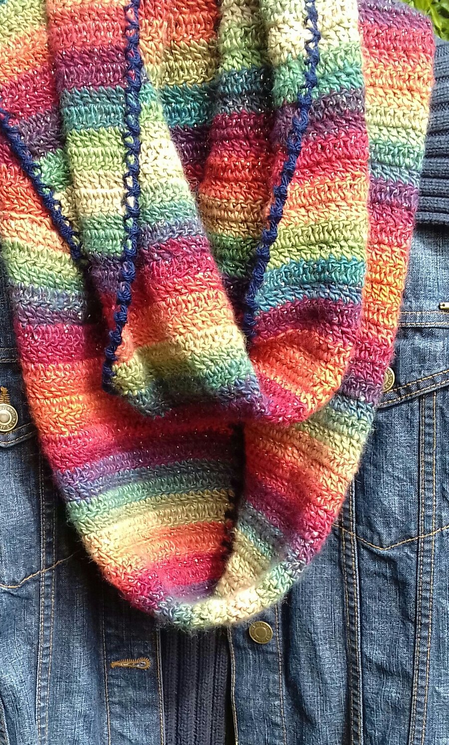 Scarf in Rainbow Hippy Colours Free Postage