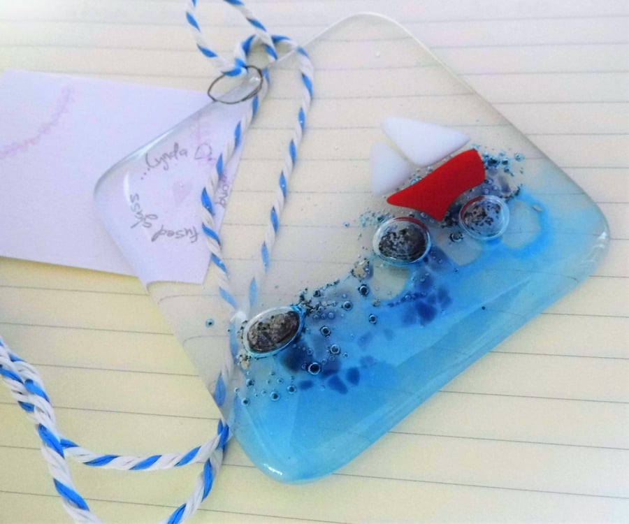 fused glass hanger  