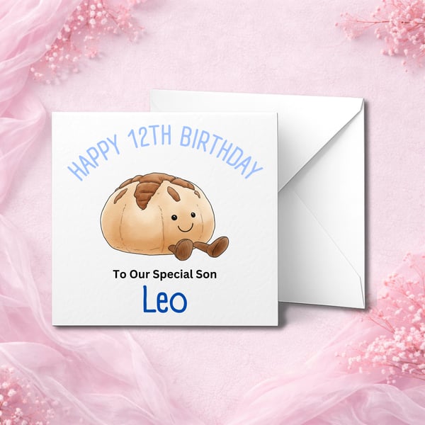 Personalised  Birthday Card, Cute Design, Custom Name, Son Daughter Kids Card