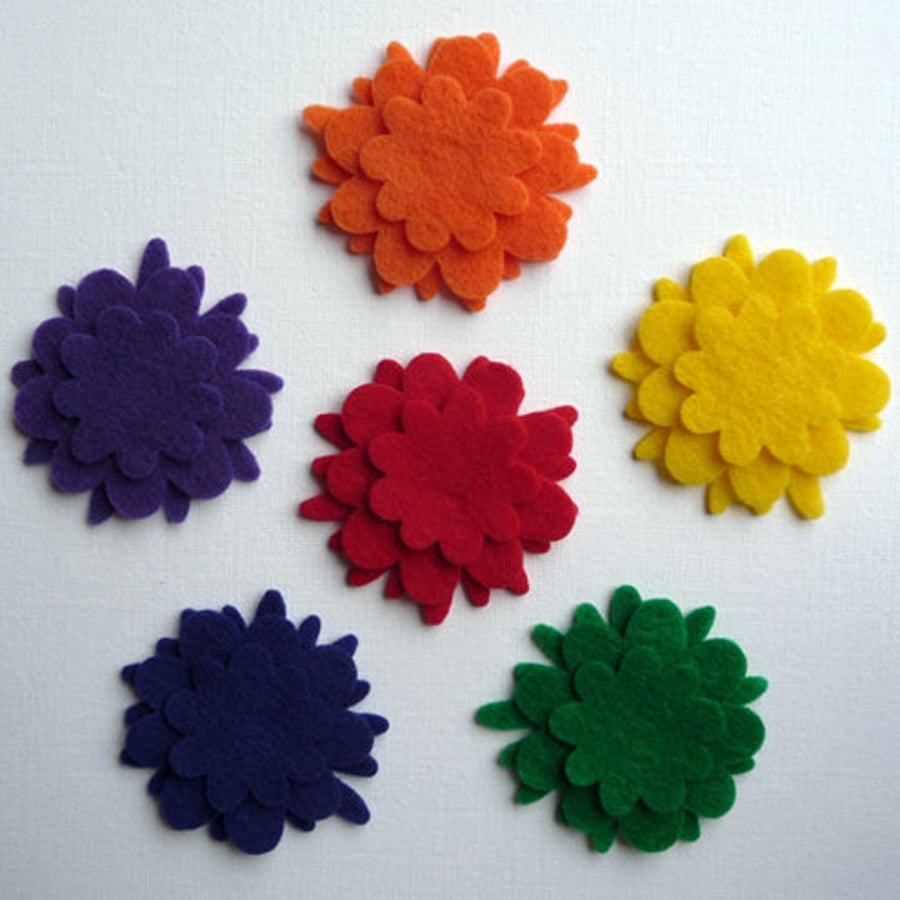 Felt Flowers - 'Rainbow'