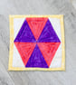 Set of four quilted coasters with a traditional hexagon patchwork design. - Image 3