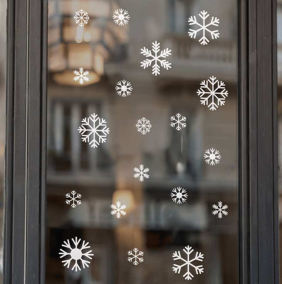 Christmas Snowflakes Sticker Pack - Festive Window Decoration Wall Vinyl Decal