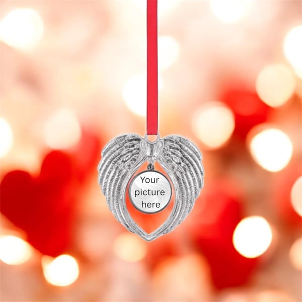 Personalised Angel Wing Photo Ornament Memorial Hanging Decoration Custom Pictur