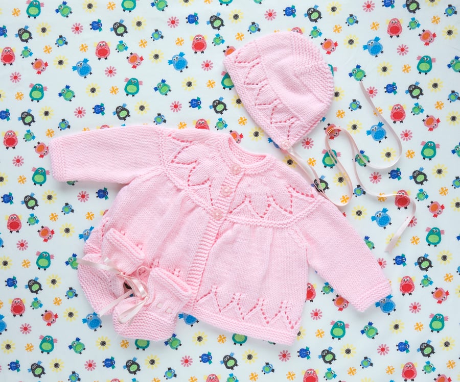 Charlotte: Traditional Style Baby Matinee Set. 