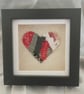 Red and Black Patchwork Heart on a Black Box Frame
