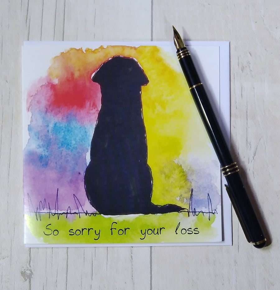 Labrador sympathy card. Labrador bereavement card. Labrador loss card, Dog loss.