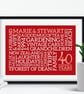 Personalised Ruby Anniversary Word Art - 40 Years - AN404 - Image 1