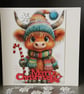 Highland Cow Christmas Card  - Image 4