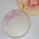 Resin Trinket Tray with Preserved Flowers, Glitter & Sequins Handmade Jewellery 