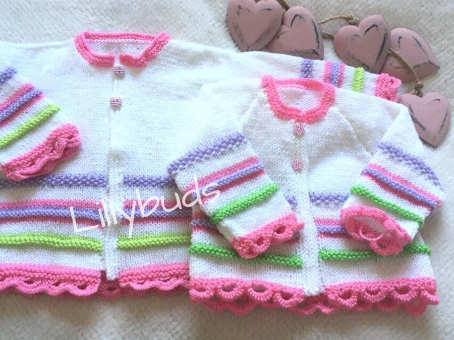 Sarah Jane knitting pattern, baby cardigan, baby jacket, toddler, child
