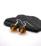 leopard print cone lampwork glass earrings - Image 3