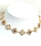 Red Clear Crystal Gold Necklace, Regency Style, Wedding Jewellery - Image 3