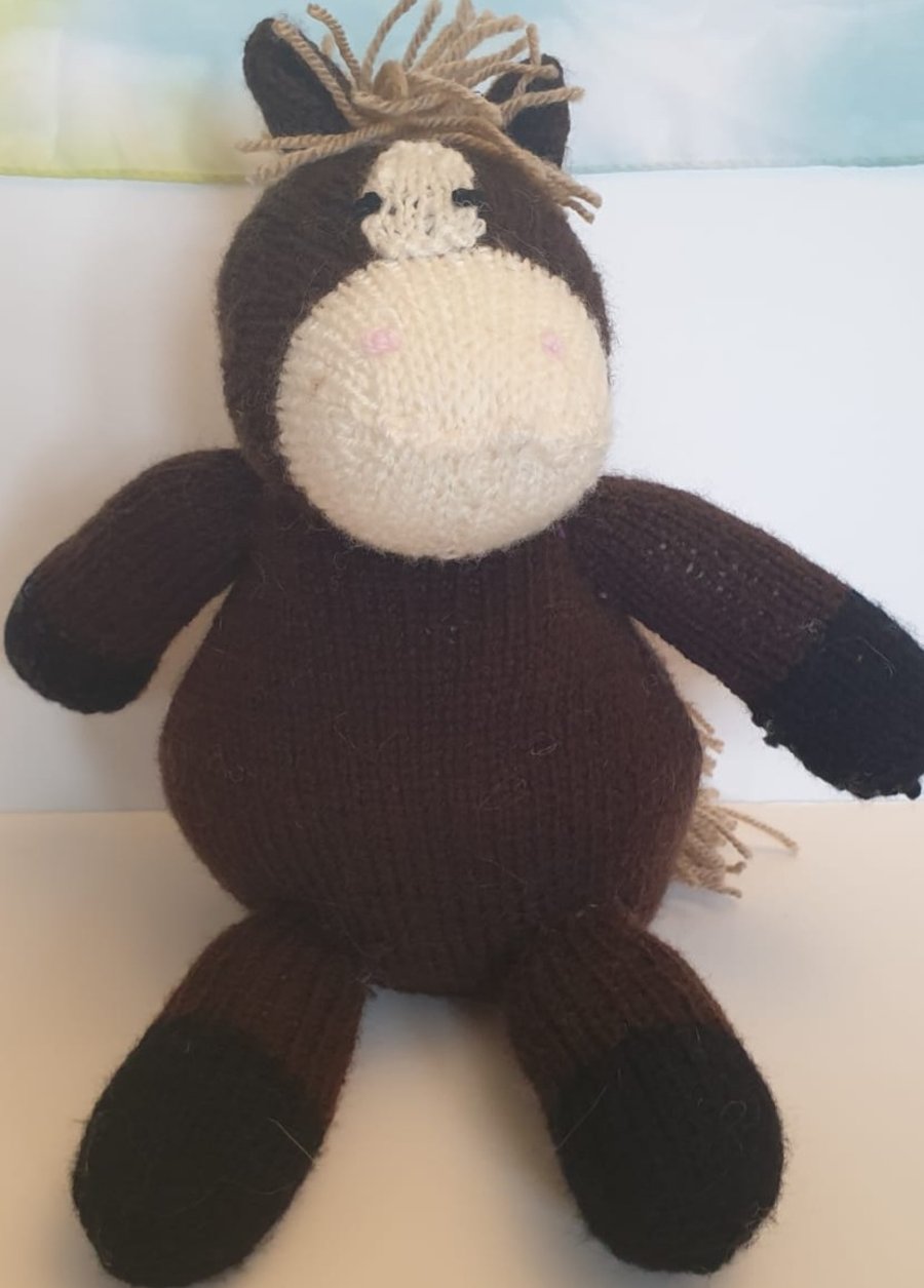 Hand knitted toy Horse