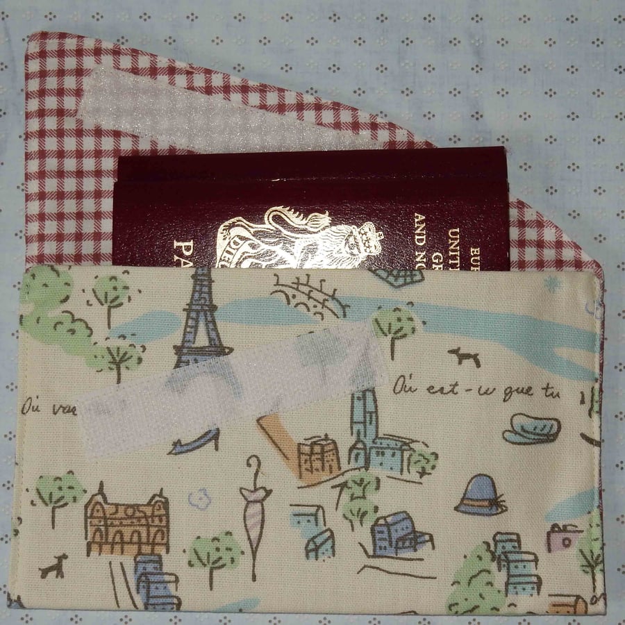 Travel wallet passport or document wallet French theme