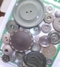 22 Vintage Pale Grey Buttons - Image 2