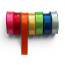 Double-Sided Satin Ribbon Set of 7 Rainbow colours - 23mm x 25 Metres Each