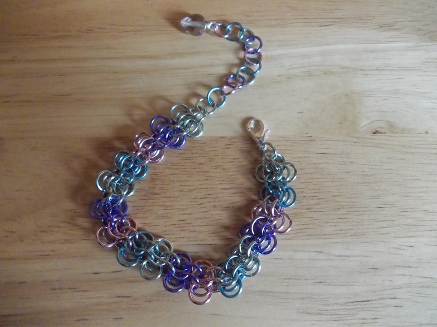 Pastel butterfly chainmaille bracelet