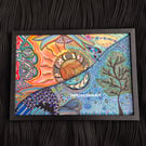 Original A4 Unframed Abstract Art - Hidden Between Day & Night