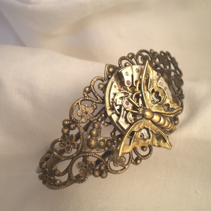 Steampunk Butterfly Bangle/Cuff