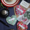 Special order for DB set of ten fabric 'Merry Christmas' heart decorations