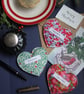 Special order for DB set of ten fabric 'Merry Christmas' heart decorations - Image 1