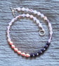 Navy and peach necklace - Image 1