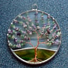 Amethyst and aventurine gemstone tree of life panel