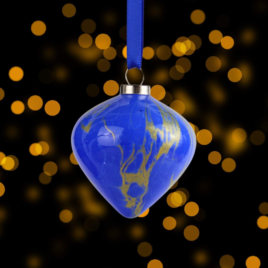Espirito dos Minerais marbled Christmas bauble ornament Lapis Lazuli "Lapis"