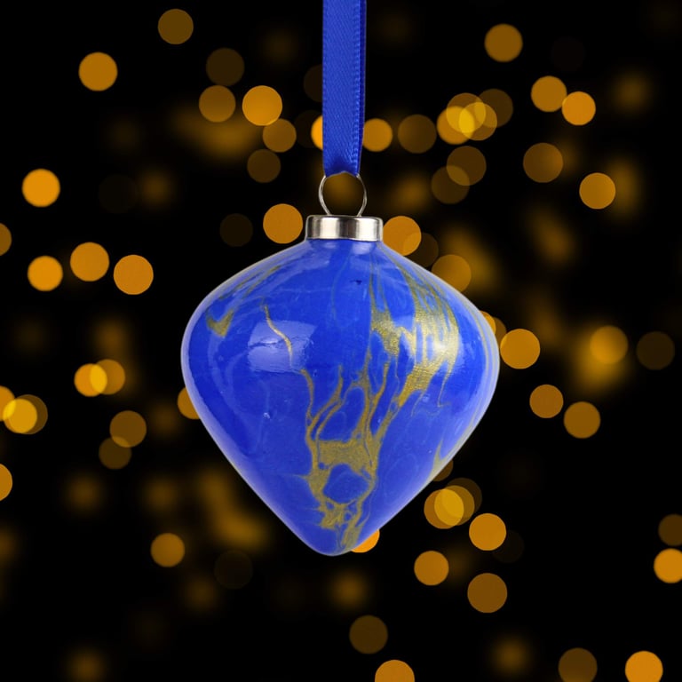 Espirito dos Minerais marbled Christmas bauble ornament Lapis Lazuli "Lapis"