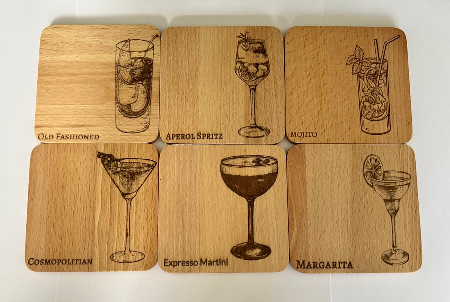 six cocktail coasters