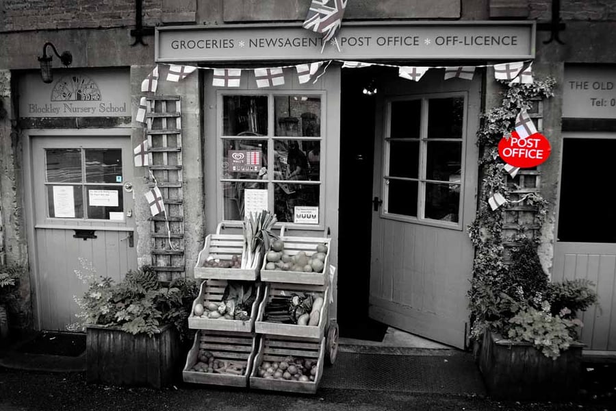 Blockley Village Shop Cotswolds UK Photograph Print