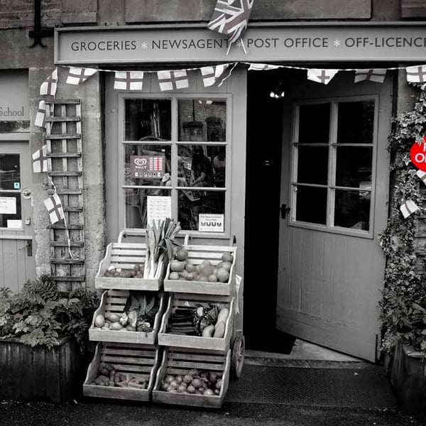 Blockley Village Shop Cotswolds UK Photograph Print