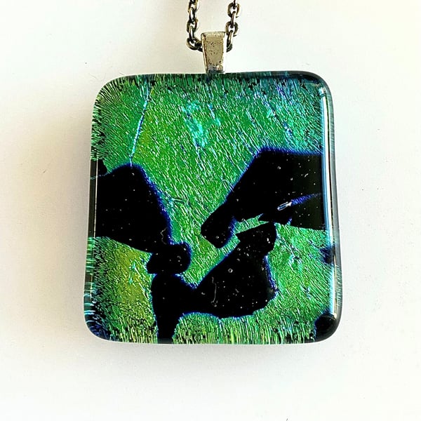 Shimmering Splatter Pattern Dichroic Glass Pendant