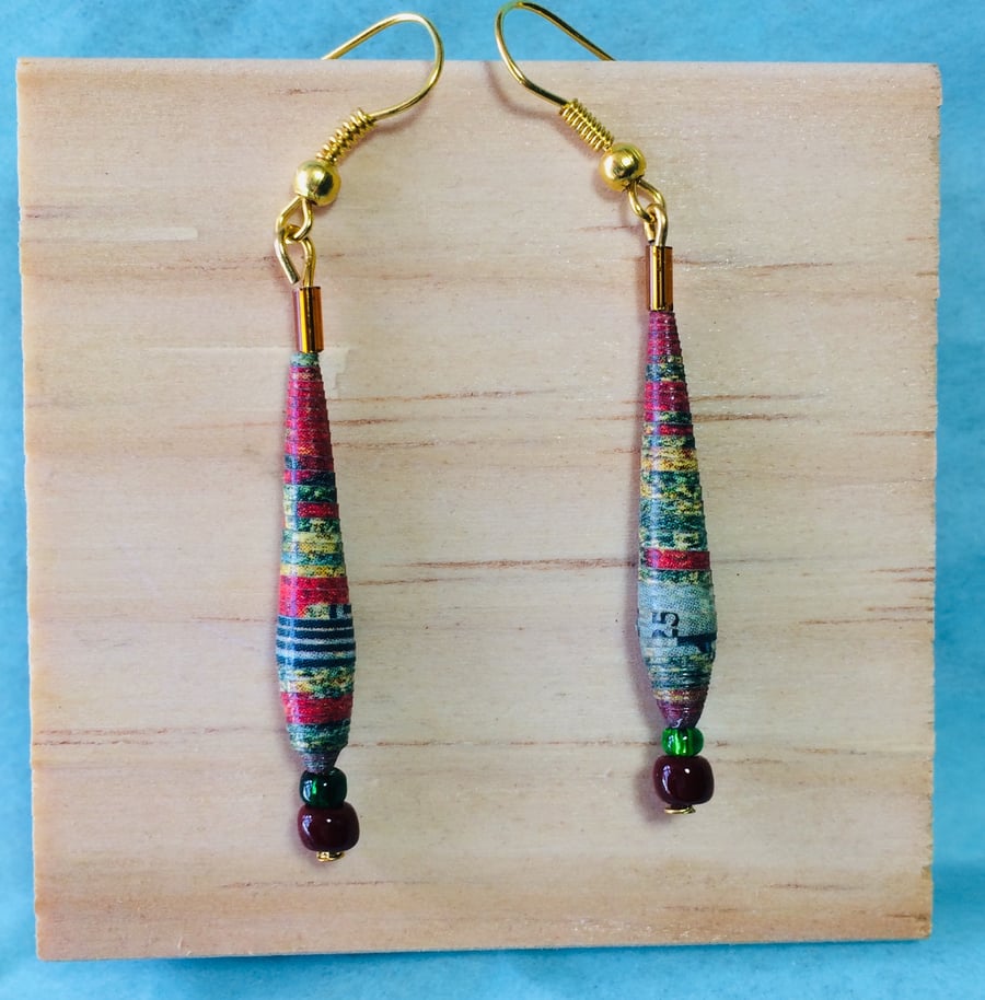 Paper Bead Earrings Folksy