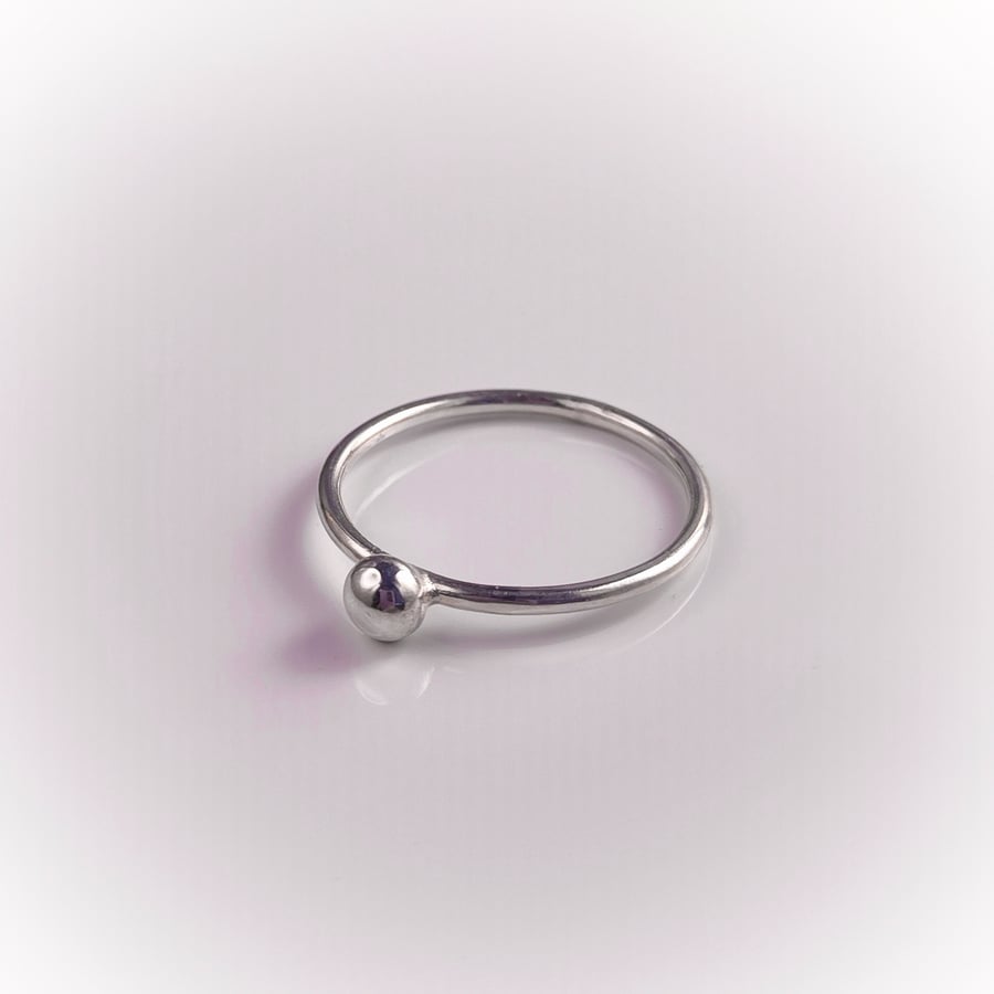 Sterling silver ring with ball