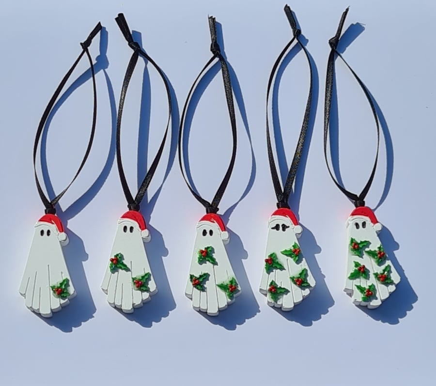 Festive Spirits - Holly Quintet - Hanging Decorations 