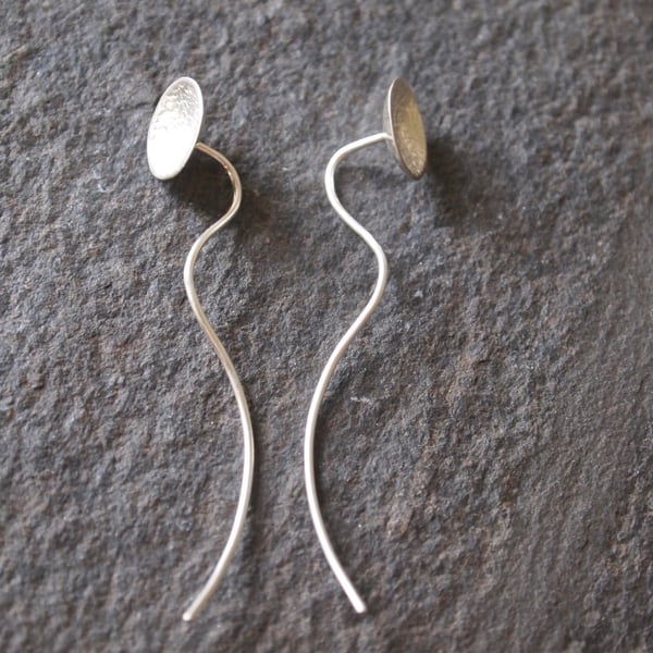 Domed sterling silver earrings studs